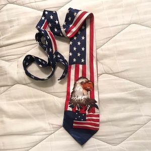 American Flag Patriotic Eagle Roberto Cellini Tie